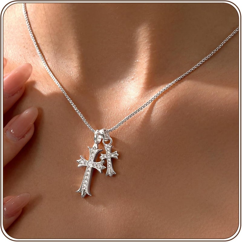 Partm Gold Cross Necklace for Women 14K Plated Dainty Pendant Cross Chain Faith Crucifix Choker Baptism Necklace for Women Trendy Religious Jewelry Hypoallergenic - Image 1